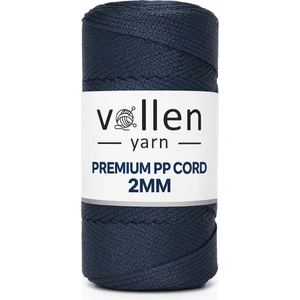 Vollen Yarn Premium Polyester Makrome Ipi  2mm ,makrome Ip,makrame,supla,çanta IPI,LACIVERT,200GR,230M