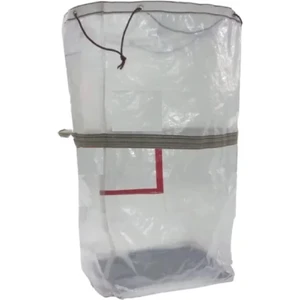 Jokey Kırtasiye Ev Iş Tekstil Taşıma Branda İPLİ içi Kapaklı Çuval Torbası  1 mt x40+50 cm - ŞEFFAF