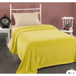 Tek Kişilik Battaniye Yumuşak Peluş Wellsoft Sarı