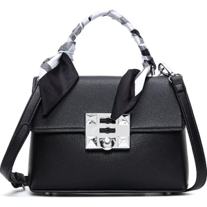 Kadın Siyah Uzun Askılı Aksesuarlı Mini Çapraz Çanta 25ABD280518