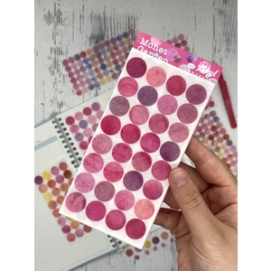 Monet Garden Pembe Tonları 6 Yaprak 312 Yuvarlak Kağıt Sticker Seti Etiket / Çıkartma