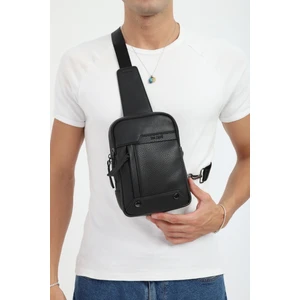 Erkek Siyah Çok Bölmeli Günlük Çapraz Askılı Omuz Çantası