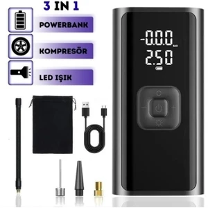 4500MAH Auhma Şarjlı LED Işıklı 150PSI LCD Ekranlı 78W Araç Bisiklet Motor Top Vs Şişirme Kompresörü