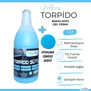 VELVOX Torpido Bakım Sütü 1 Lt (JEL FORMU) Sünger Hediye, Torpido Temizleyici, Torpido Bakım