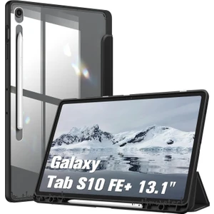 Samsung Galaxy Tab S10 Fe Plus 13.1 Inç 2025 Kılıf Grafiti Şeffaf Kalem Bölmeli Akıllı Tablet Kılıfı SM-X620 X626