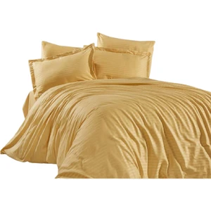 Özdi̇lek Çift Kişilik Line Çizgili Saten Nevresim Takımı-Hardal