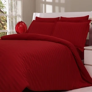 Çift Kişilik Pamuk Saten Nevresim Takımı Bordo 8116