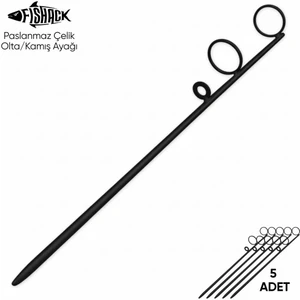 Olta Kamış Ayağı - Paslanmaz Çelik - Fishack - Siyah - 5'li
