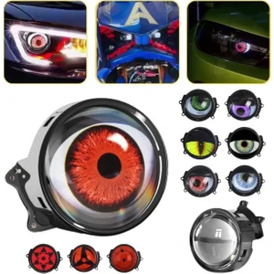 33 Modlu Animasyonlu Mercek Göz Far Sis Ambiyans LED Aydınlatma 2 Adet 12-24 Volt