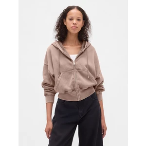 Kadın Açık Kahverengi Vintagesoft Fermuarlı Wedge Sweatshirt