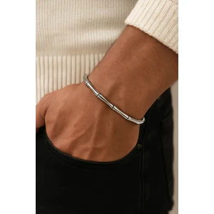 316L Çelik Kararmaz A+ Gümüş Kavramalı Erkek Bileklik