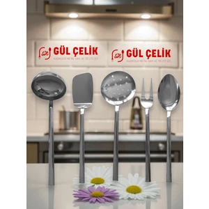 Kepçe Kevgir Servis Seti 5 Parça 18/0 Kalite