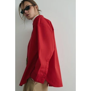 Kırmızı Page Oversize Gömlek