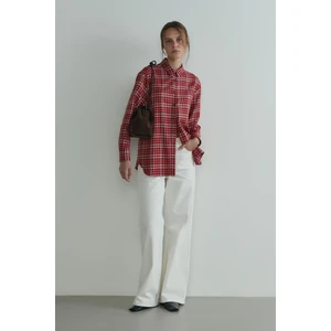 Kırmızı Slone Ekose Gömlek