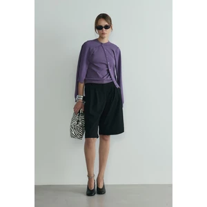 Mor Lea Triko Hırka