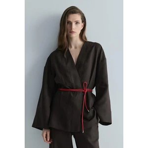 Suud Collection Kırmızı Lior Deri Ip Kemer