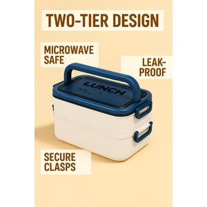 Taşınabilir Yemek Kabı 2 Katlı Lunch Box Diyet Beslenme Kutusu Saklama Kabı Çatal Kaşıklı Sefer Tası