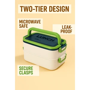 Taşınabilir Yemek Kabı 2 Katlı Lunch Box Diyet Beslenme Kutusu Saklama Kabı Çatal Kaşıklı Sefer Tası