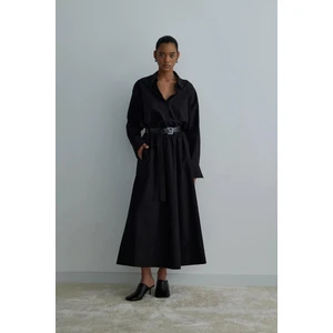 Siyah Day Poplin Kloş Etek