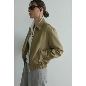 Haki Alden Yıkamalı Ceket