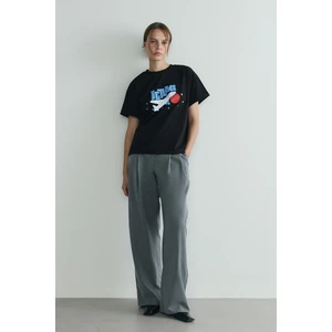 Gri Lina Pileli Pantolon