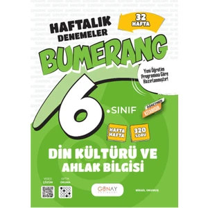 Günay Yayınları 6. Sınıf Bumerang 32 Haftalık Denemeler Din Kültürü ve Ahlak Bilgisi 2025-2026 Güncel Basım