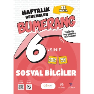 Günay Yayınları 6. Sınıf Bumerang 32 Haftalık Denemeler Sosyal Bilgiler 2025-2026 Güncel Basım