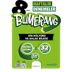 Günay Yayınları 8. Sınıf Bumerang 32 Haftalık Denemeler Din Kültürü ve Ahlak Bilgisi 2025-2026 Güncel Basım