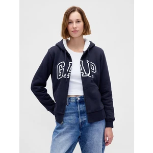 Kadın Lacivert Gap Logo Fermuarlı Sweatshirt
