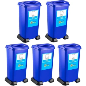 SY-4398 Sıfır Atık Kağıt Geri Dönüşüm Çöp Kutusu 70 Lt Mavi 5 Adet