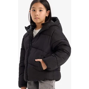 Kız Çocuk Su Geçirmez Kapüşonlu Fermuarlı Şişme Mont C5389A825AU