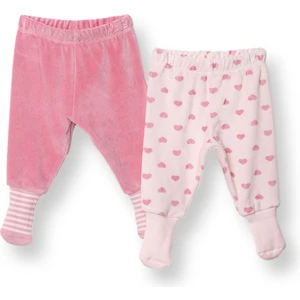 Hellobaby Kız Bebek 2li Çoraplı Pantolon Kadife