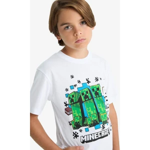 Erkek Çocuk Minecraft Bisiklet Yaka Kısa Kollu Tişört B7946A825AU