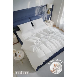 Düz Beyaz Çift Kişilik Ranforce Çarşaf Seti %100 Pamuk, 63tel (Çarşaf+Yastık Kılıfı)