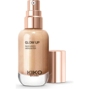 Kiko Milano Glow Up Likit Aydınlatıcı 01 Champagne 50 ml – Yüz ve Vücut için Suya Dayanıklı, Metalik Işıltı