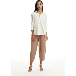 Fakir Kol Düğmeli Gömlek Naturel