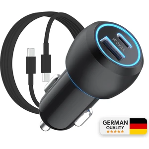 Araç Şarj Aleti Çakmaklık Type-C + USB Girişli Kablolu Set 38W