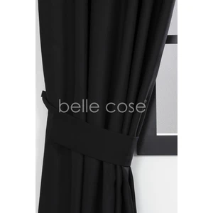 Belle Cose Country Tarz Hasır Termal Karartma Blackout Siyah Fon Perde Tek Kanat