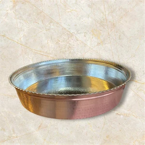 Bakır Dünyası -40 cm El Dövmesi Bakır Çiğköfte Leğeni – 8 cm Derinlik | Geleneksel Kalaylı Bakır Yoğurma ve Sunum Leğeni | Dayanıklı Otantik El Işçiliği Bakır Mutfak Ürünü