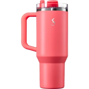 - “big Cup” 1.2 L Mercan Pembe, paslanmaz çelik termos - Uzatılabilir pipetli, çift cidarlı, sızdırmaz - 240876