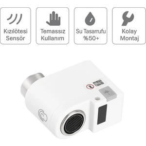 Şarjlı Tam Otomatik Akıllı Sensörlü Musluk Başlığı Su Tasarruflu Musluk Başlığı Hareket Algılamalı