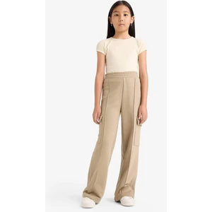 Kız Çocuk Beli Lastikli Wide Leg Kargo Eşofman Altı E6930A825AU