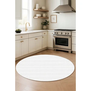 Makinede Yıkanabilir Kaymaz Taban Leke Tutmaz Beyaz Yuvarlak Salon Halısı Mutfak Halısı ve Hol Halısı