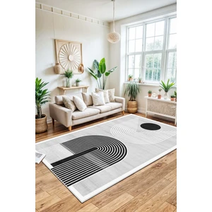 Makinede Yıkanabilir Kaymaz Taban Leke Tutmaz Gri Salon Halısı Mutfak Halısı ve Yolluk