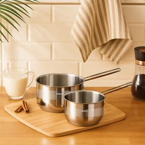 2 Parça Paslanmaz Çelik 16-18 cm Mama Seti Kapaksız Sütlük