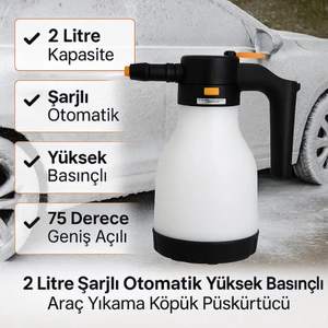 Profesyonel 2lt Yüksek Basınçlı Şarjlı Köpük Makinası Oto Yıkama Pompası Köpük Püskürtücü