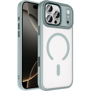 iPhone 17 Pro Max Kılıf Wireless Şarj Özellikli Zore Krom M-safe Silikon Kapak