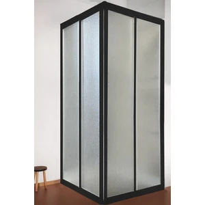 Siyah Profil Şerit Desen Mika Duşakabin Köşe