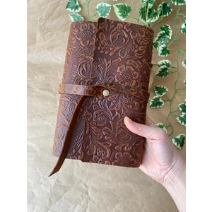 Alesta Leather (Isim Yazıyoruz) El Yapımı Hakiki Deri Kitap / Defter / Ajanda Koruyucu Kılıf