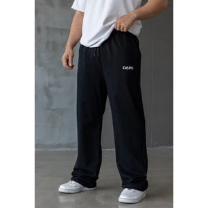 Erkek Siyah Baskılı Oversize Baggy Eşofman Altı